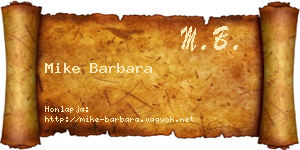 Mike Barbara névjegykártya